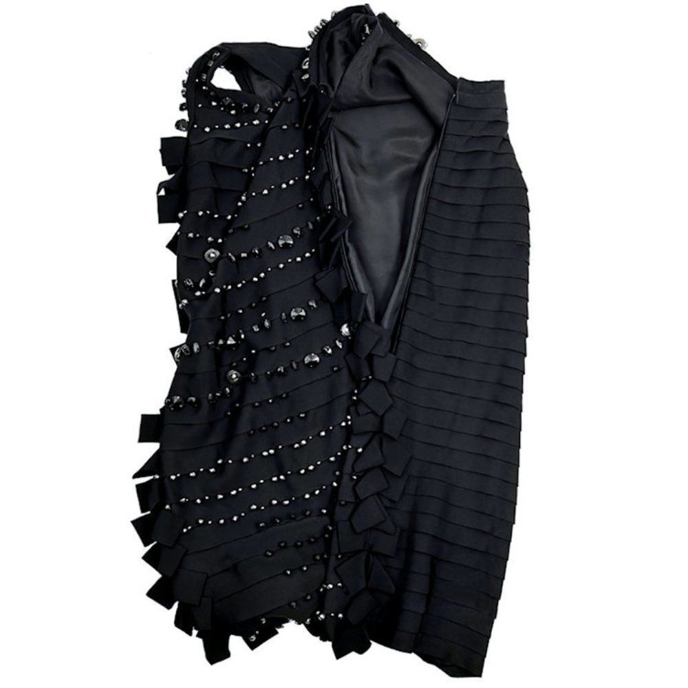 Vintage LANVIN 2008 Runway Black Embellished Black Tie Party Dress - Picture 9 of 11